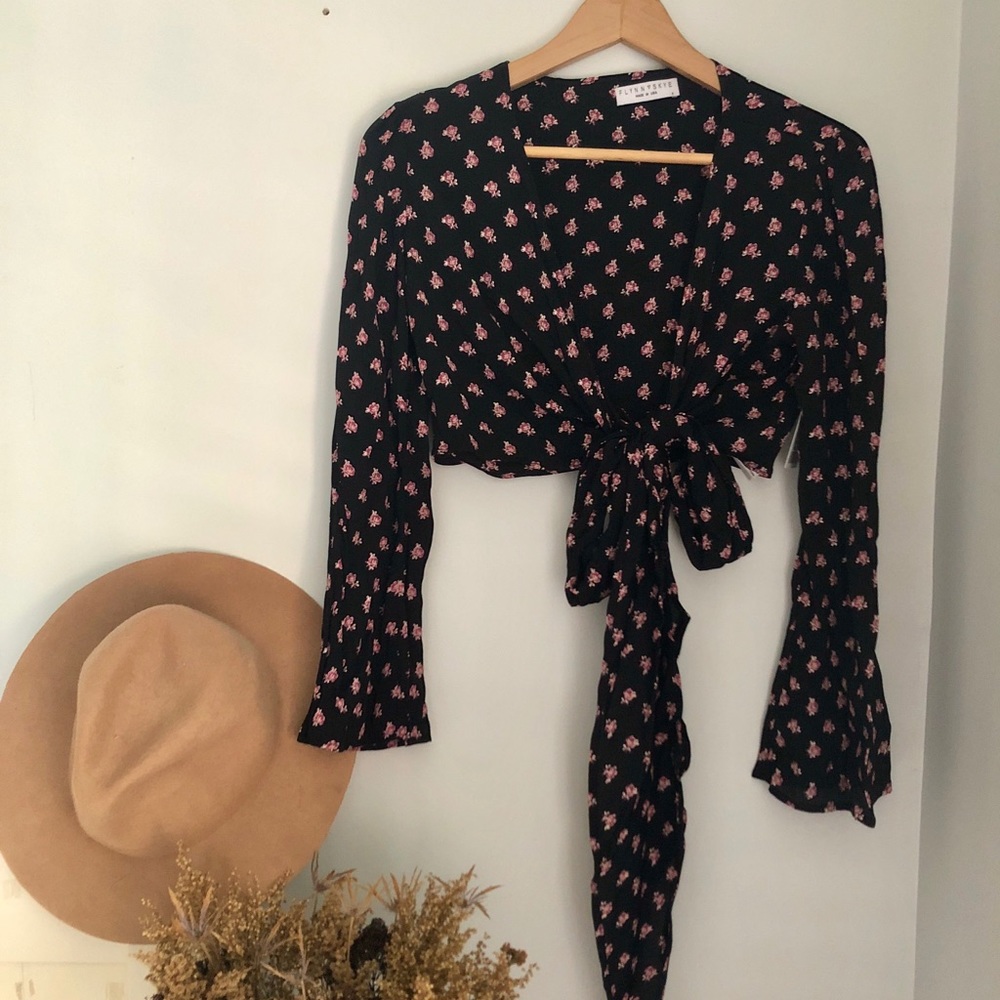 Flynn Skye That's a Wrap Bell Sleeve Top